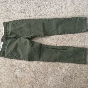 Olive slim straight khaki pants